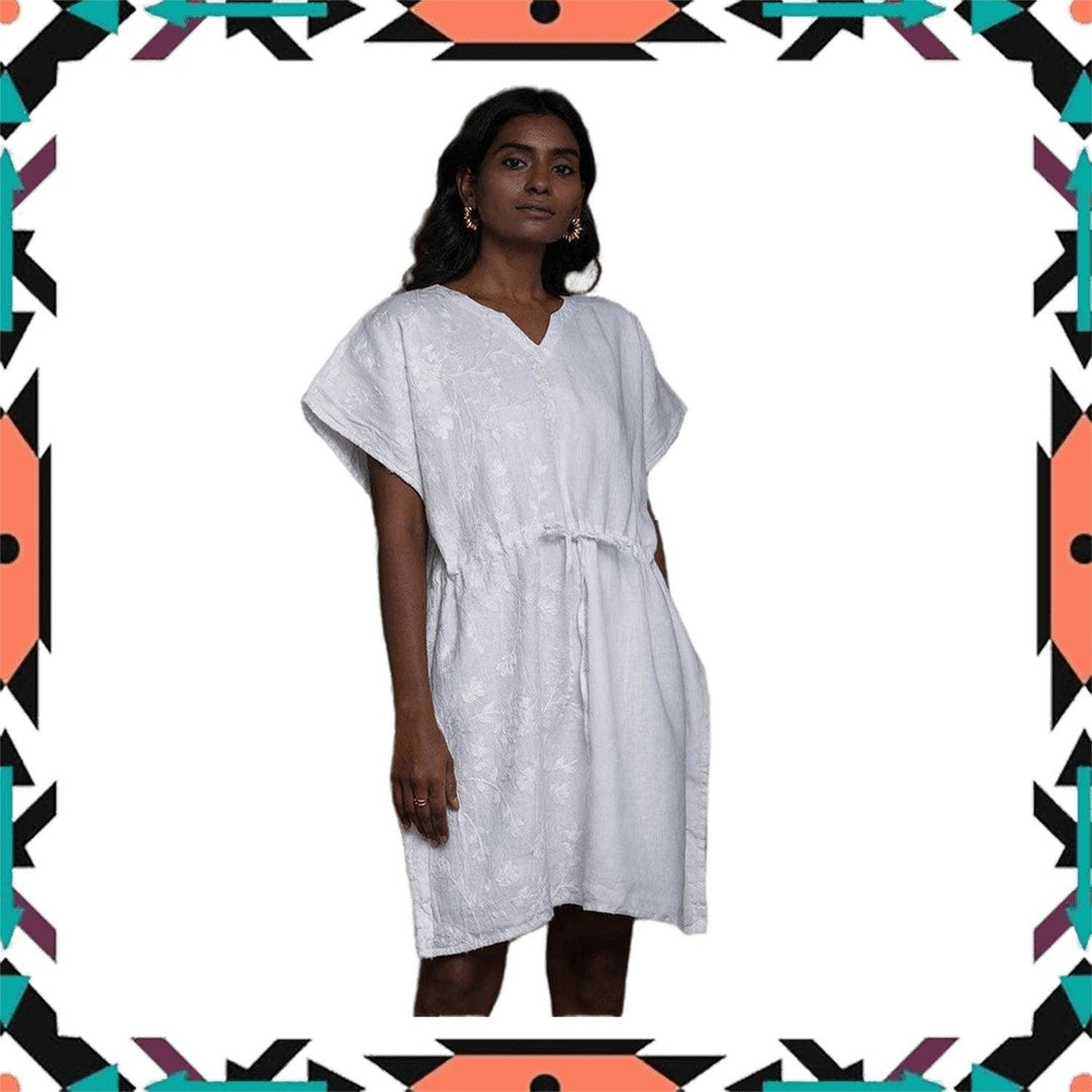 Reistor - August Breeze Kaftan Dress (Coconut White)Hemp ClothingReistor - August Breeze Kaftan Dress | Hemp Fabric | CBD Store India