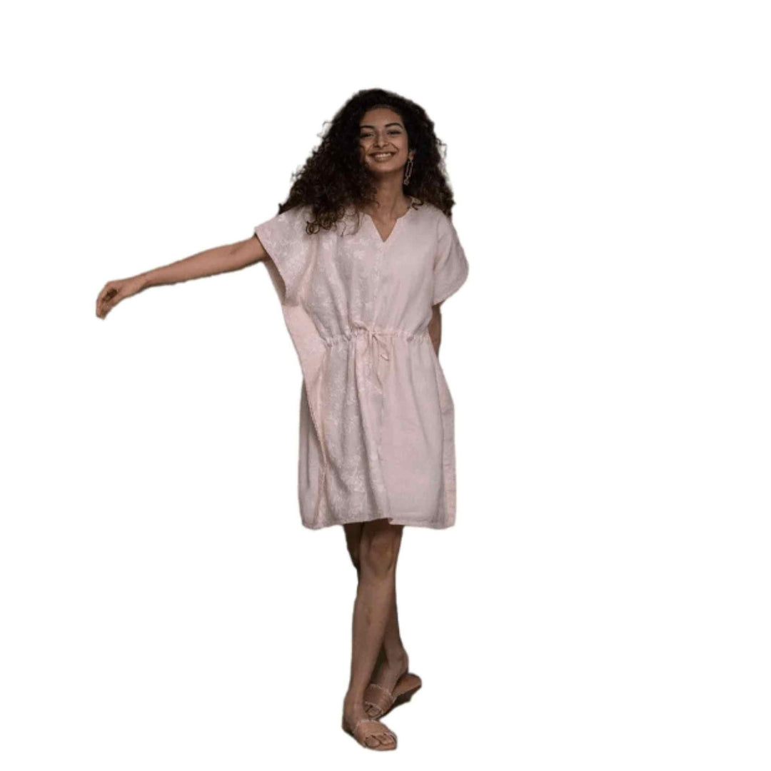 Reistor - August Breeze Kaftan Dress (Ice Pink)Hemp ClothingAugust Breeze Kaftan Dress (Ice Pink) | CBD Store India