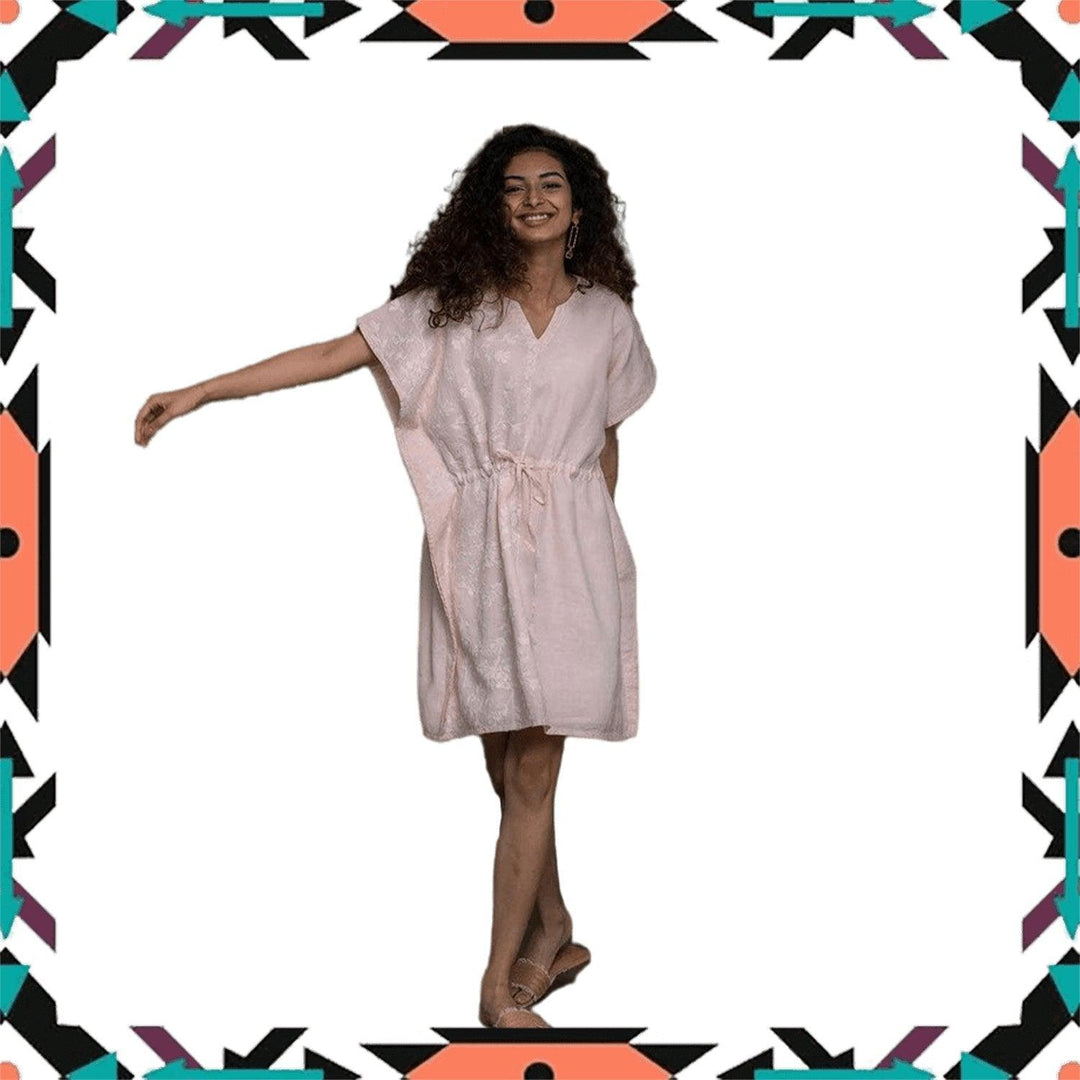 Reistor - August Breeze Kaftan Dress (Ice Pink)Hemp ClothingAugust Breeze Kaftan Dress (Ice Pink) | CBD Store India