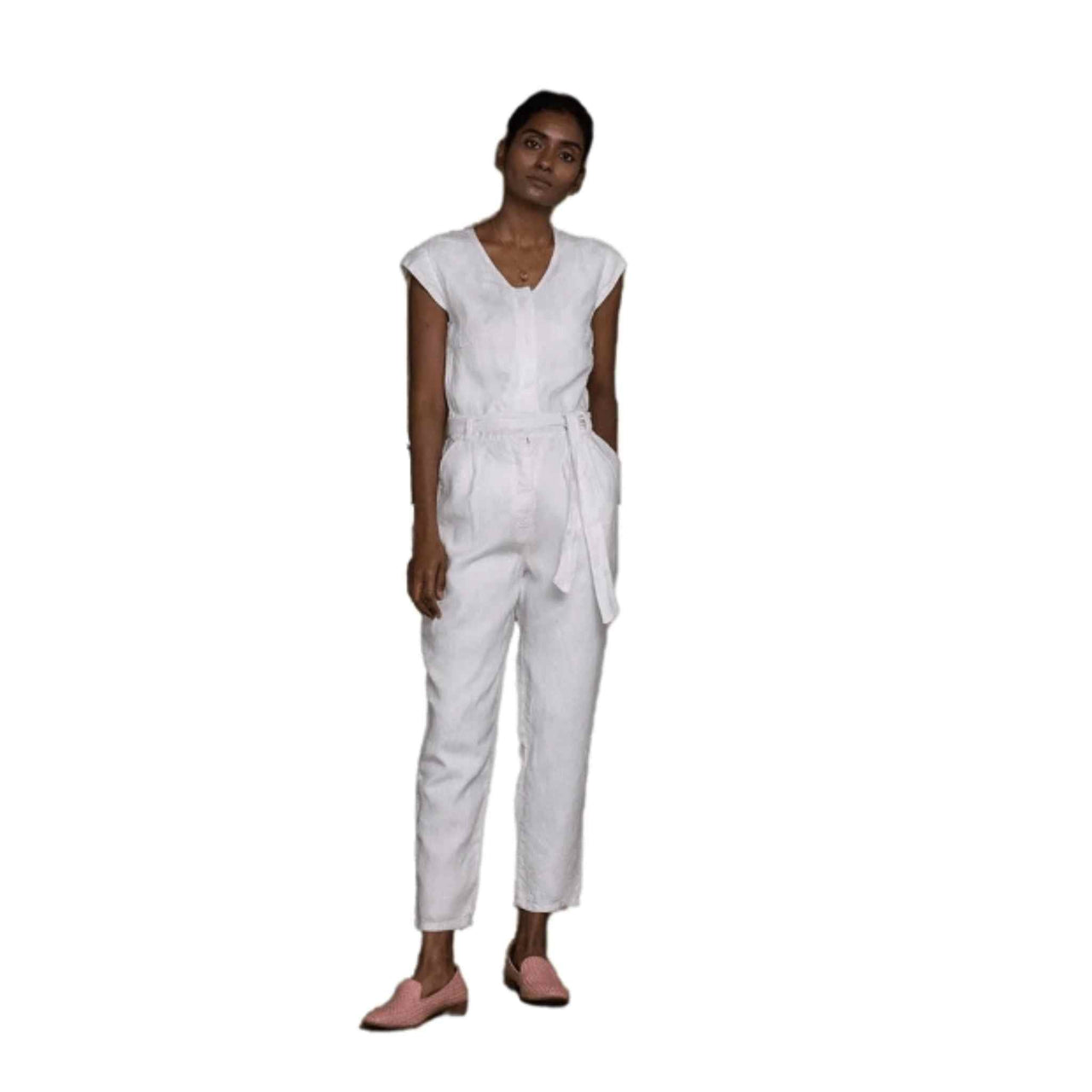 Reistor - Evening Chai Jumpsuit ( Coconut White) - CBD Store India