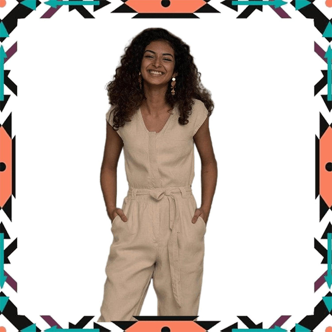 Reistor - Evening Chai Jumpsuit (Sand Beige)Hemp ClothingReistor - Evening Chai Jumpsuit | Hemp Clothing | CBD Store India