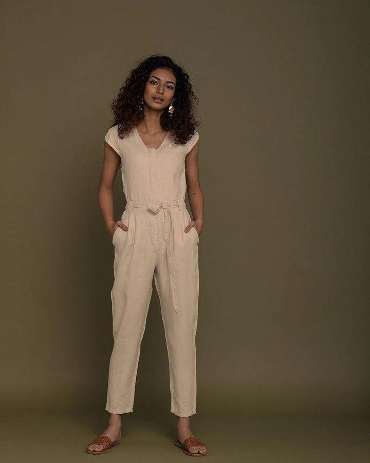 Reistor - Evening Chai Jumpsuit (Sand Beige)Hemp ClothingReistor - Evening Chai Jumpsuit | Hemp Clothing | CBD Store India