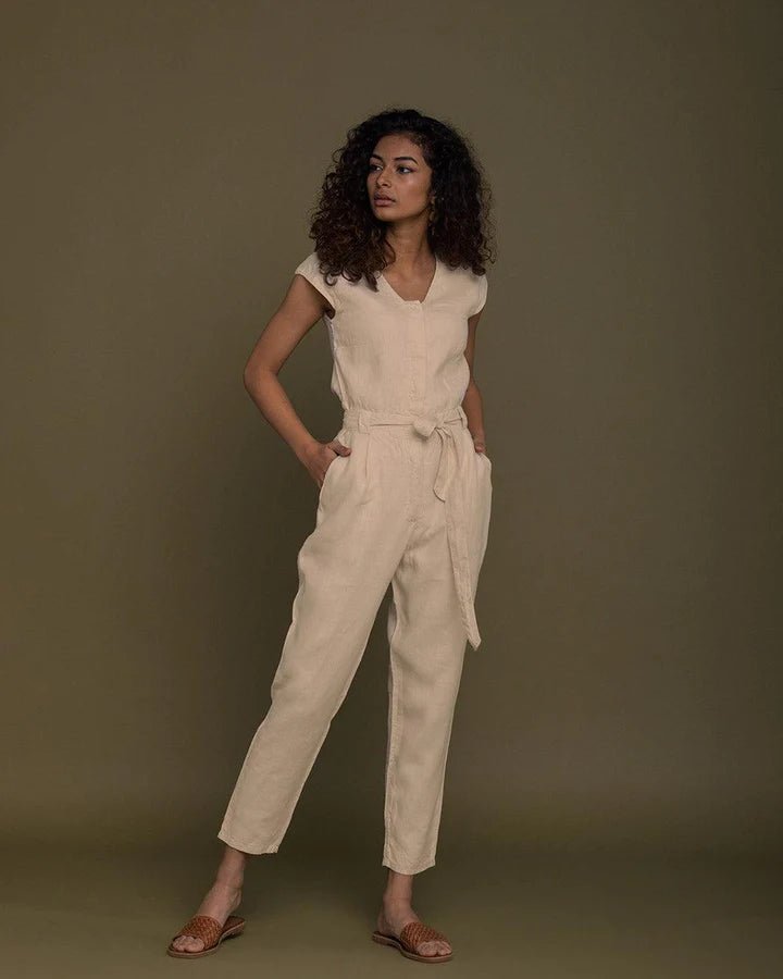 Reistor - Evening Chai Jumpsuit (Sand Beige) - CBD Store India