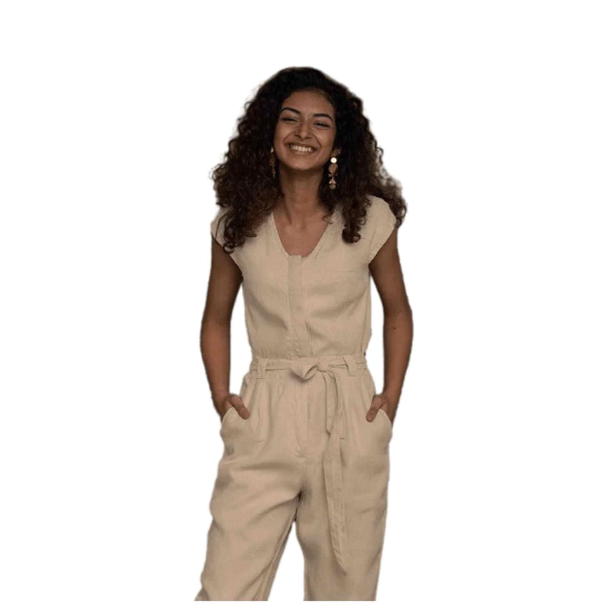 Reistor - Evening Chai Jumpsuit (Sand Beige) - CBD Store India