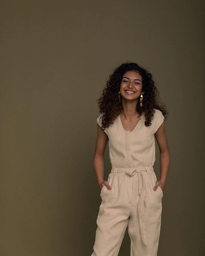 Reistor - Evening Chai Jumpsuit (Sand Beige) - CBD Store India