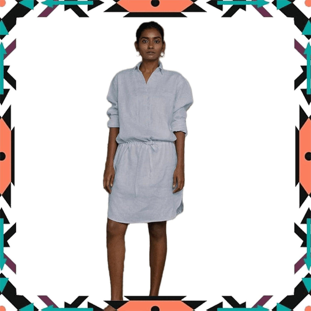 Reistor - Meet Me By The Cliff Dress (Summer Blue)womens hemp dressesMeet Me By The Cliff Dress (Summer Blue) | CBD Store India