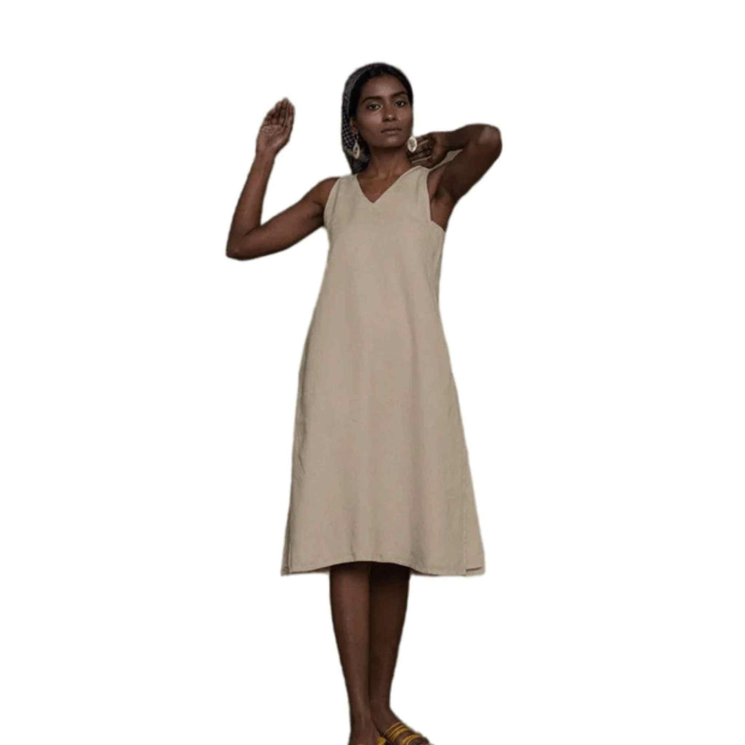 Reistor - Reading Tea Leaves Dress (Sand Beige)Womens hemp dressesReading Tea Leaves Dress (Sand Beige) | CBD Store India