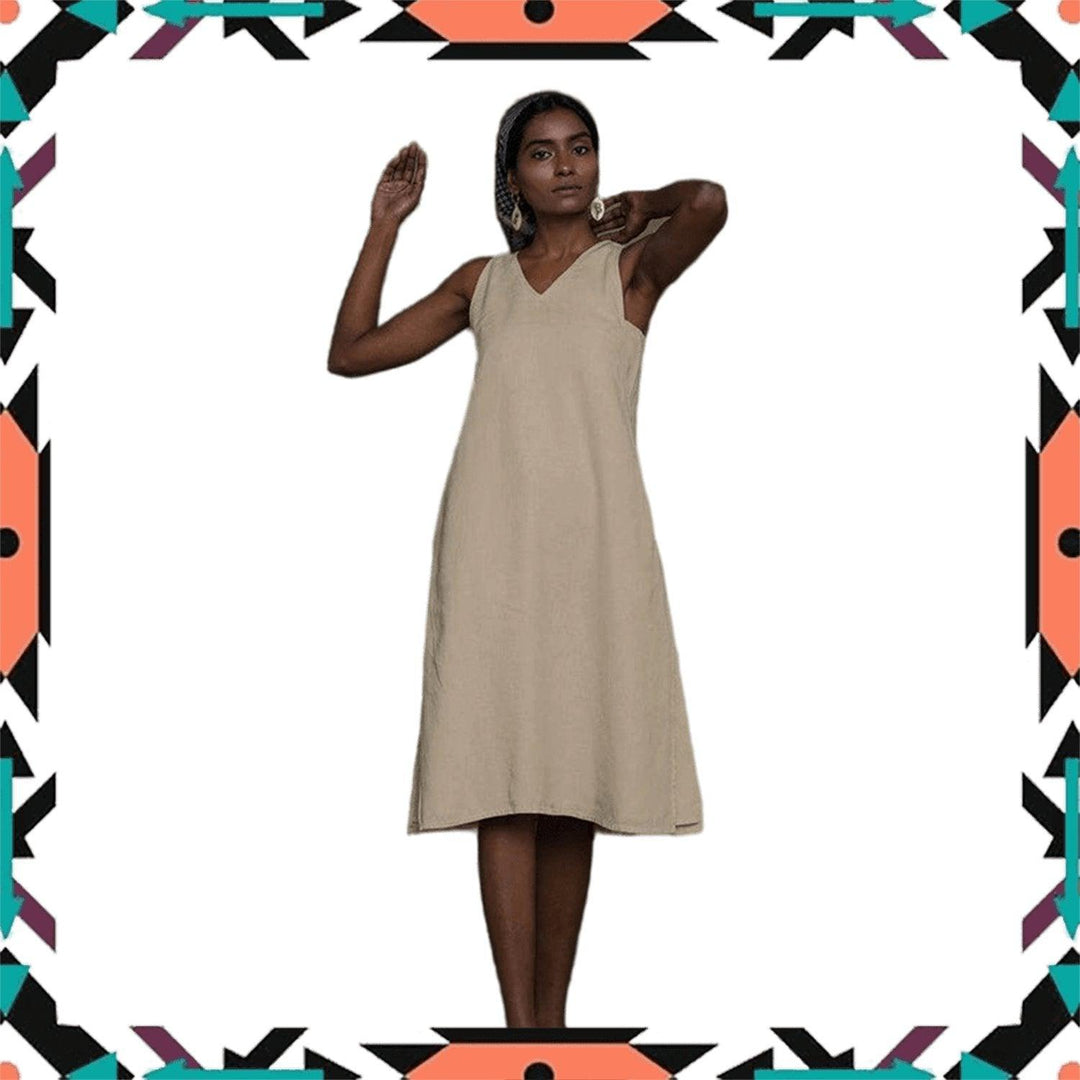 Reistor - Reading Tea Leaves Dress (Sand Beige)Womens hemp dressesReading Tea Leaves Dress (Sand Beige) | CBD Store India