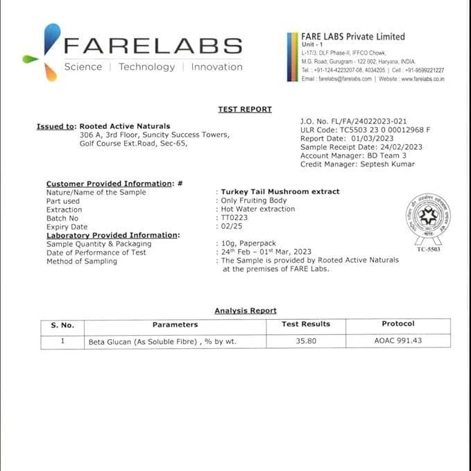 Rooted Actives 7 Mushrooms Complex (60 g) extract powder | Heart, Liver, Gut, Energy & Immunity.