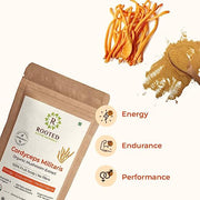 Rooted Cordyceps Mushroom Extract Powder | Supports Energy, Stamina & Endurance | Supports Testosterone, Antioxidant & Adaptogen Superfood supplement. - CBD Store India