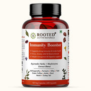 Rooted Immunity Booster Blend for Immune support, Cardio & Digestive health | 120 Veg Caps of 650 mg each | Super Herbs Extract Powder - CBD Store India