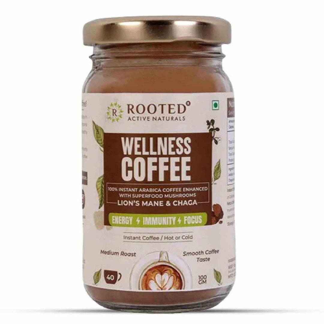 Rooted Actives Wellness Mushroom CoffeeCofee with MushroomWellness Mushroom Coffee | Arabica Coffee Enhanced with Superfood Mushrooms