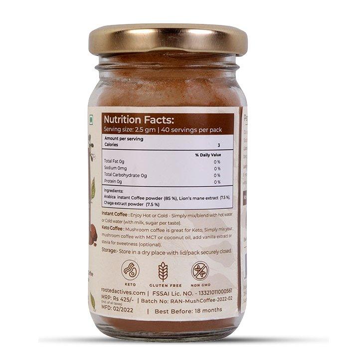 Rooted Actives Wellness Mushroom CoffeeCofee with MushroomWellness Mushroom Coffee | Arabica Coffee Enhanced with Superfood Mushrooms