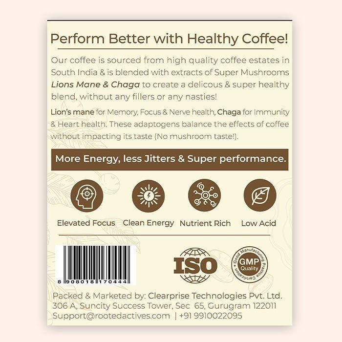 Rooted Actives Wellness Mushroom Coffee.