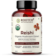 Rooted Reishi Mushroom Extract Capsules (Veg Caps, 500 mg)  - CBD Store India