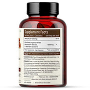Rooted Reishi Mushroom Extract Capsules (Veg Caps, 500 mg) | Heart Health, Stress Relief, Liver. USDA Organic, 30% Beta Glucans, Certified organic - CBD Store India