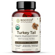 Rooted Turkey Tail mushroom Extract Capsules 500 mg | Heart health, Stress Relief, Liver. USDA Organic, 30% Beta Glucans, Certified organic - CBD Store India