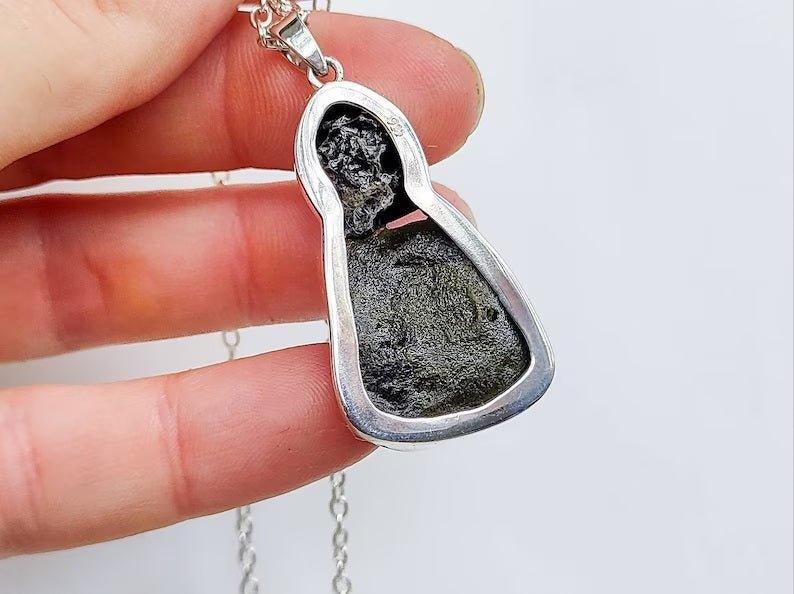 Certified Moldavite & Tibetan Tektite Double Stone Pendant NecklaceGemstones and CrystalCertified Moldavite & Tibetan Tektite Double Stone Pendant Necklace