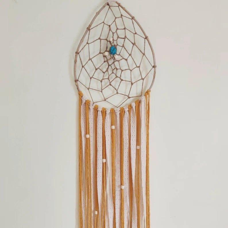 Extra Large 62" Handmade Natural Bohemian Mustard Macrame Dreamcatcher.