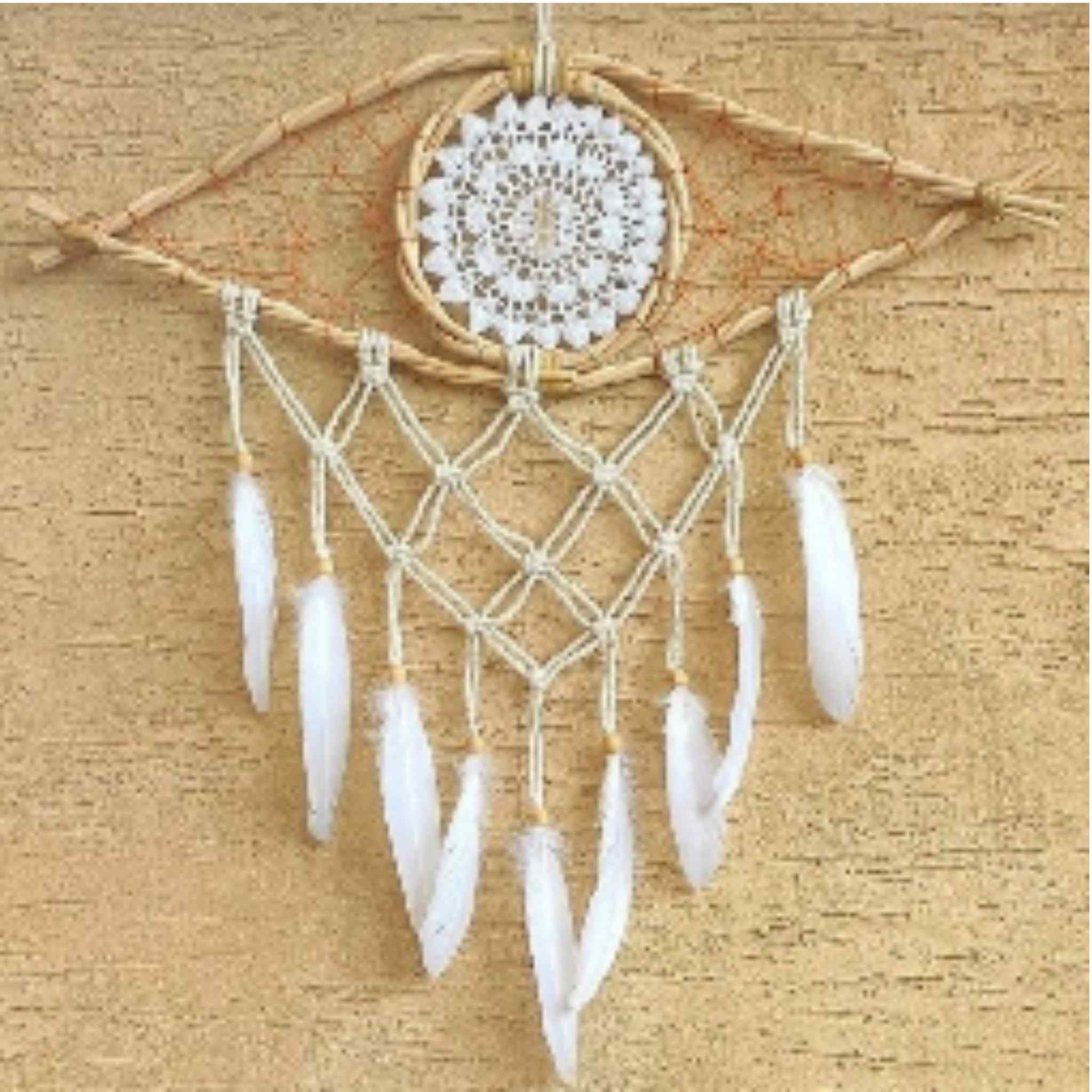 Shanti Shop - Handmade Bohemian Evil Eye Clear Quartz Crystal Macrame Dreamcatcher - CBD Store India