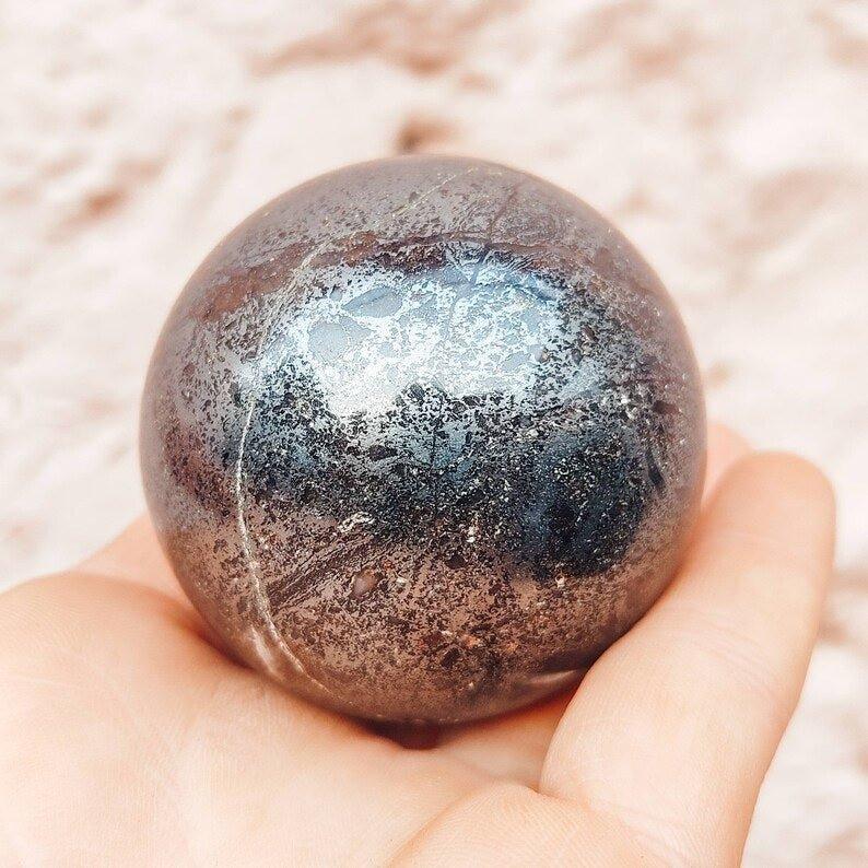 Hematite Mineral Spheres, Pyrite Polished Crystal BallGemstones and CrystalHematite Mineral Spheres, Pyrite Polished Crystal Ball