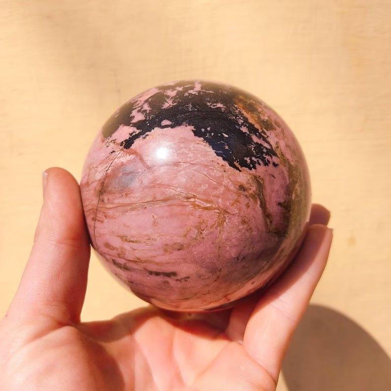 Shanti Shop - High Quality Rhodonite Sphere.