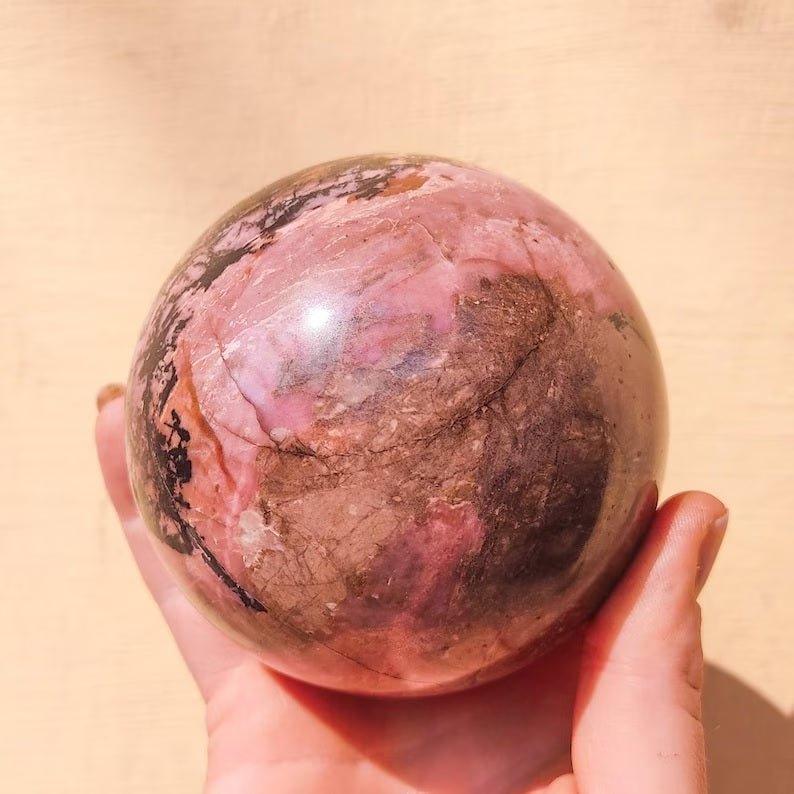 Shanti Shop - High Quality Rhodonite SphereGemstones and CrystalShanti Shop - High Quality Rhodonite Sphere