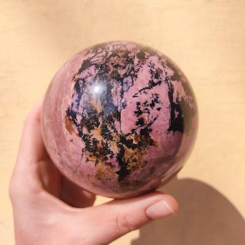 Shanti Shop - High Quality Rhodonite SphereGemstones and CrystalShanti Shop - High Quality Rhodonite Sphere