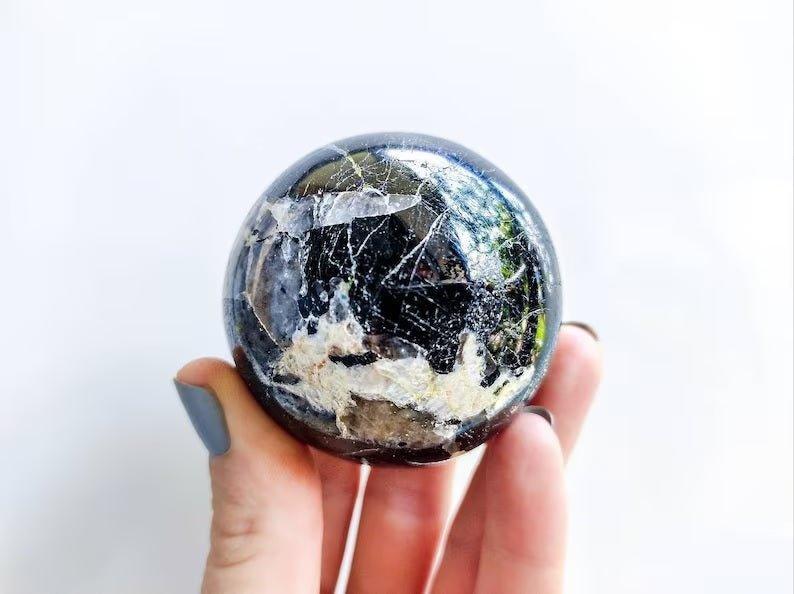 Himalayan Black Tourmaline Sphere.