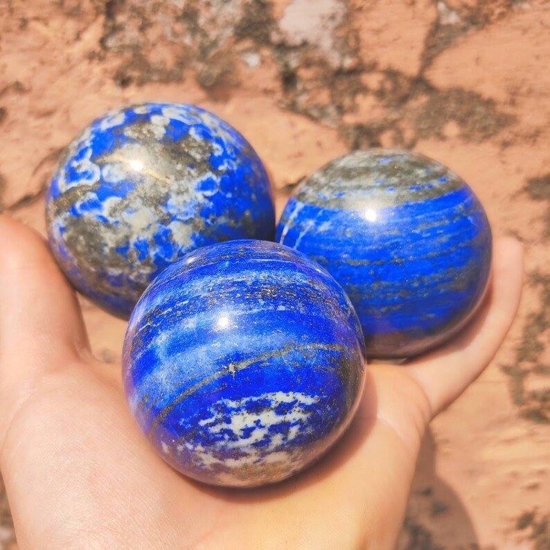 Lapis Lazuli Crystal Spheres, Lapis Lazuli Orbs.
