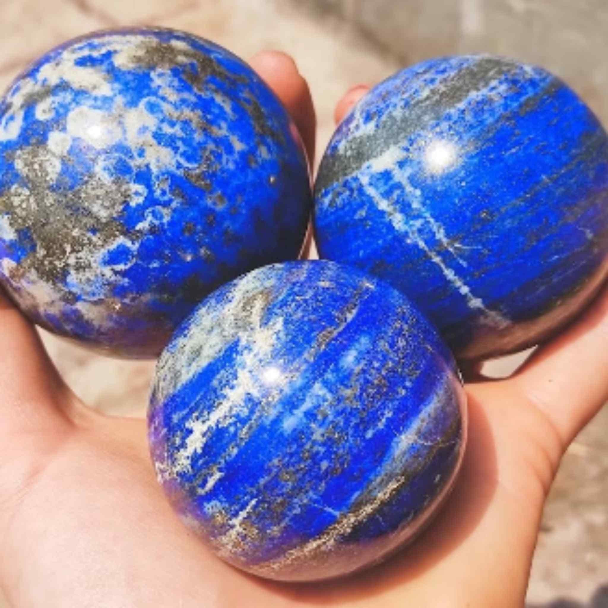 Lapis Lazuli Crystal Spheres, Lapis Lazuli Orbs.