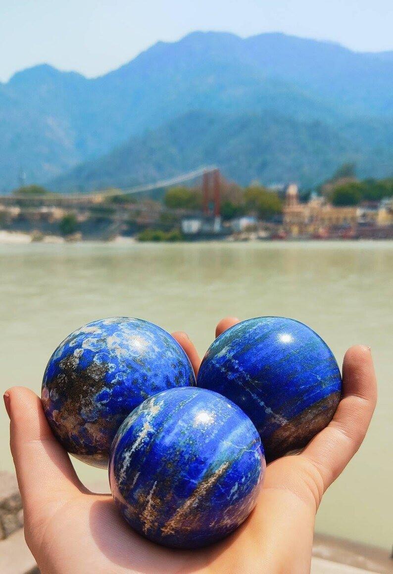 Lapis Lazuli Crystal Spheres, Lapis Lazuli Orbs.
