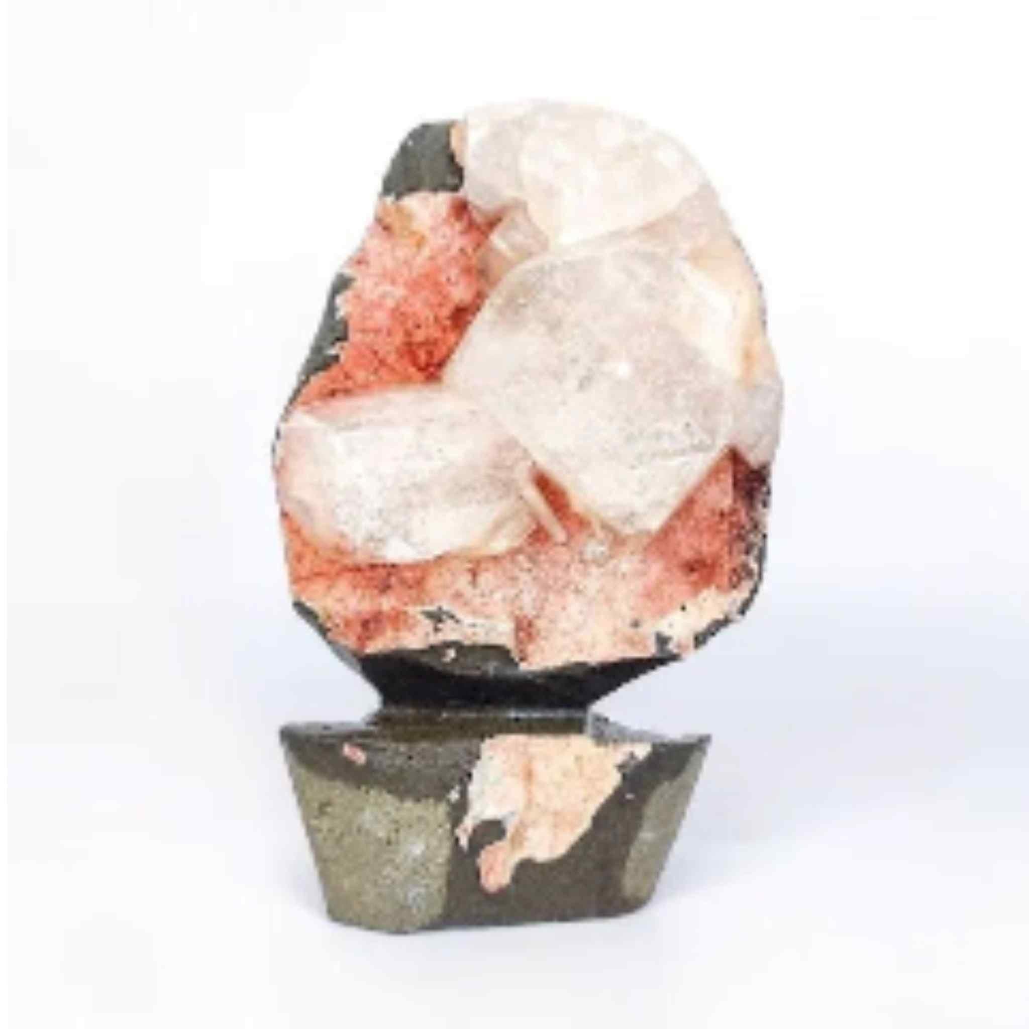 Orange Heulandite, Calcite & Stilbite Mineral Specimen.