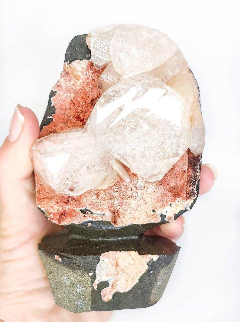 Orange Heulandite, Calcite & Stilbite Mineral SpecimenGemstones and CrystalOrange Heulandite, Calcite & Stilbite Mineral Specimen