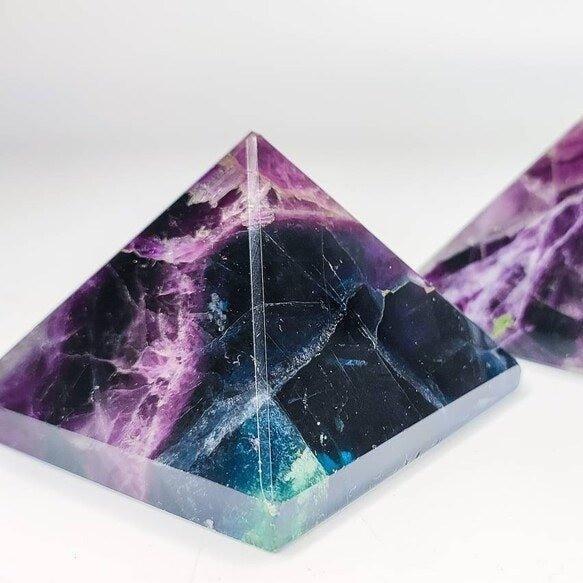 Rainbow Fluorite Crystal Pyramids.