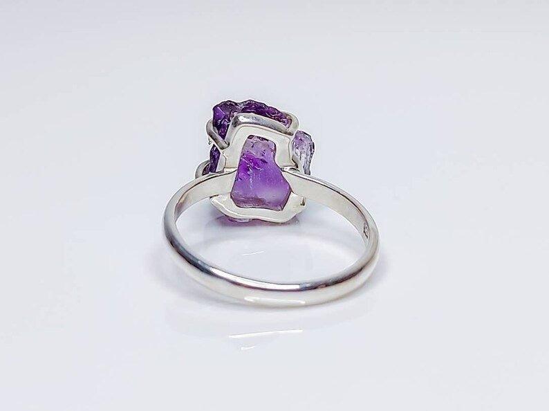 Raw Amethyst Uncut Rough Stone Crystal RingGemstones and CrystalRaw Amethyst Uncut Rough Stone Crystal Ring