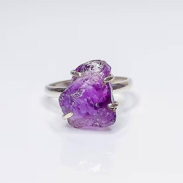 Raw Amethyst Uncut Rough Stone Crystal RingGemstones and CrystalRaw Amethyst Uncut Rough Stone Crystal Ring