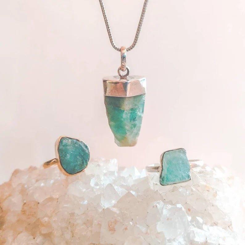 Raw Aquamarine Rough Stone Natural Pendant NecklaceGemstones and CrystalRaw Aquamarine Rough Stone Natural Pendant Necklace