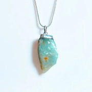 Shanti Shop - Raw Aquamarine Rough Stone Natural Pendant Necklace - CBD Store India