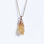 Shanti Shop - Raw Citrine Rough Stone Crystal Quartz Pendant Necklace - CBD Store India