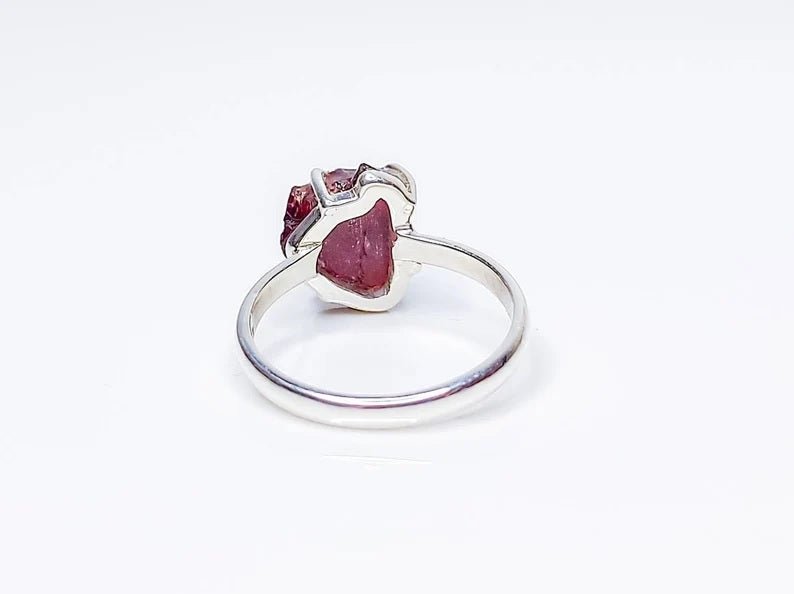 Shanti Shop - Raw Garnet Uncut Rough Crystal Gemstone Birthstone Ring - CBD Store India