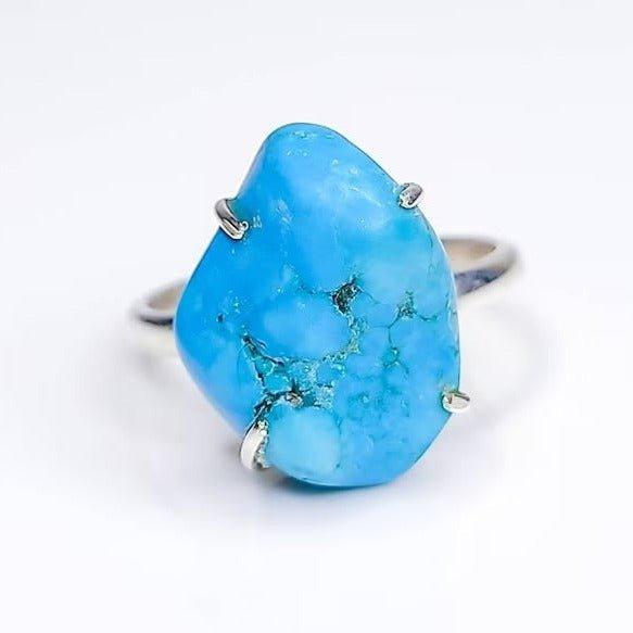 Raw Rough Stone Natural Turquoise RingGemstones and Crystal