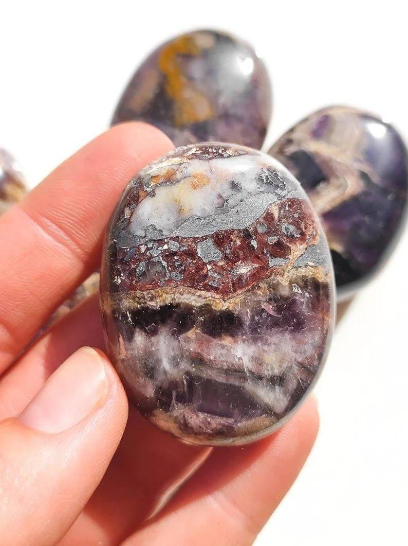 Shanti Shop - Super 7 Crystal Mini Palm Stones.