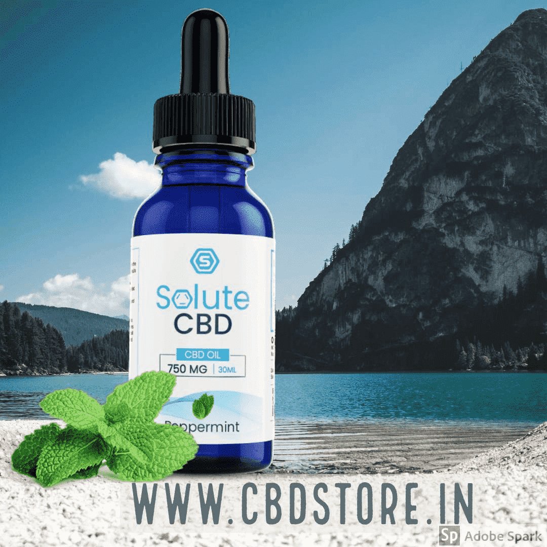 Solute Blue CBD Oil 750 mg Peppermint *On Discount* - CBD Store India