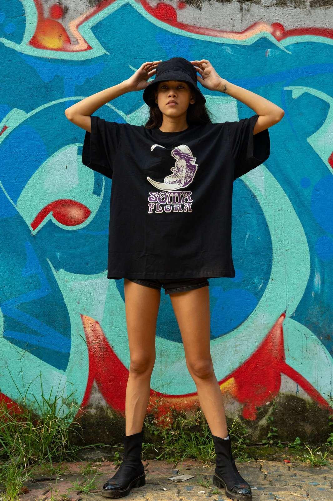 Soma Flora Black T-shirt