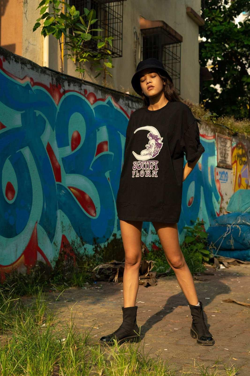 Soma Flora Black T-shirt