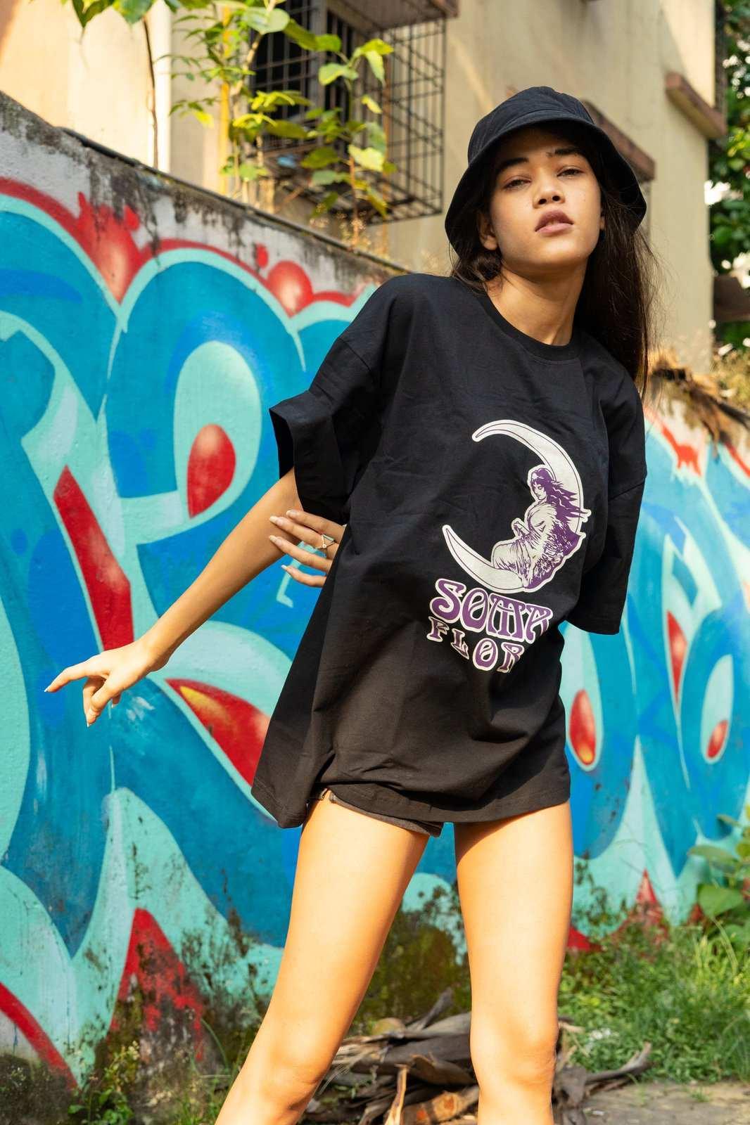 Soma Flora Black T-shirt