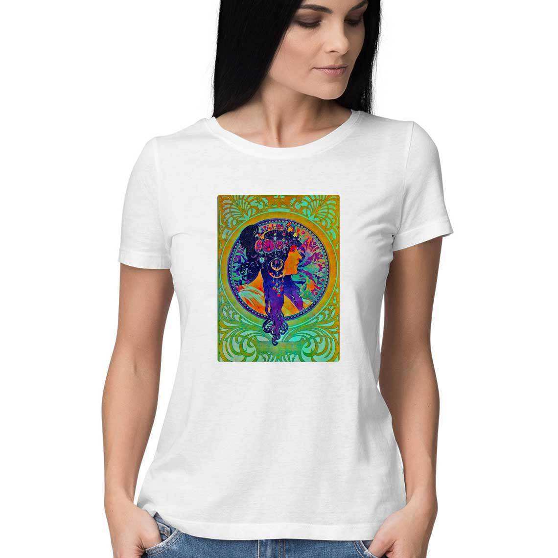 The Best Cotton T-Shirts - Alphonse Mucha Donna Orechini Women's T-Shirt - CBD Store India