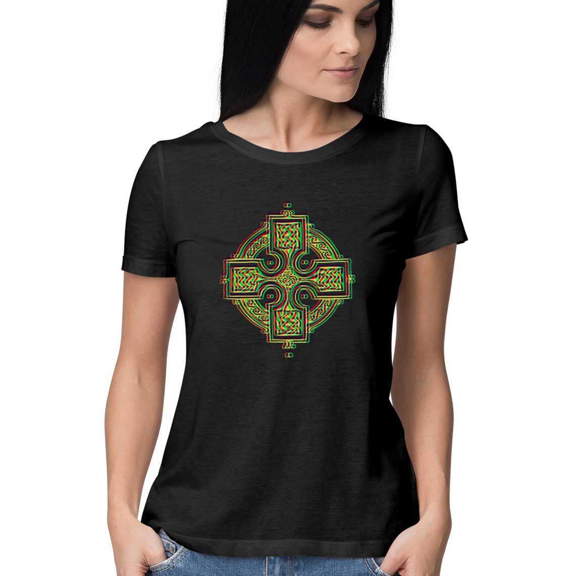 The Druid's Celtic Cross Women's T-Shirt - CBD Store India