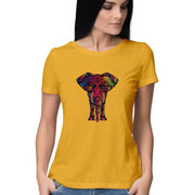The Elephant on a Psychedelic Safari Women's Graphic T-Shirt - CBD Store India